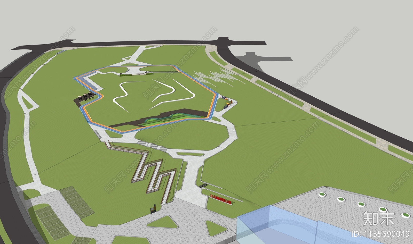 现代风格公园SU模型下载【ID:1155690049】