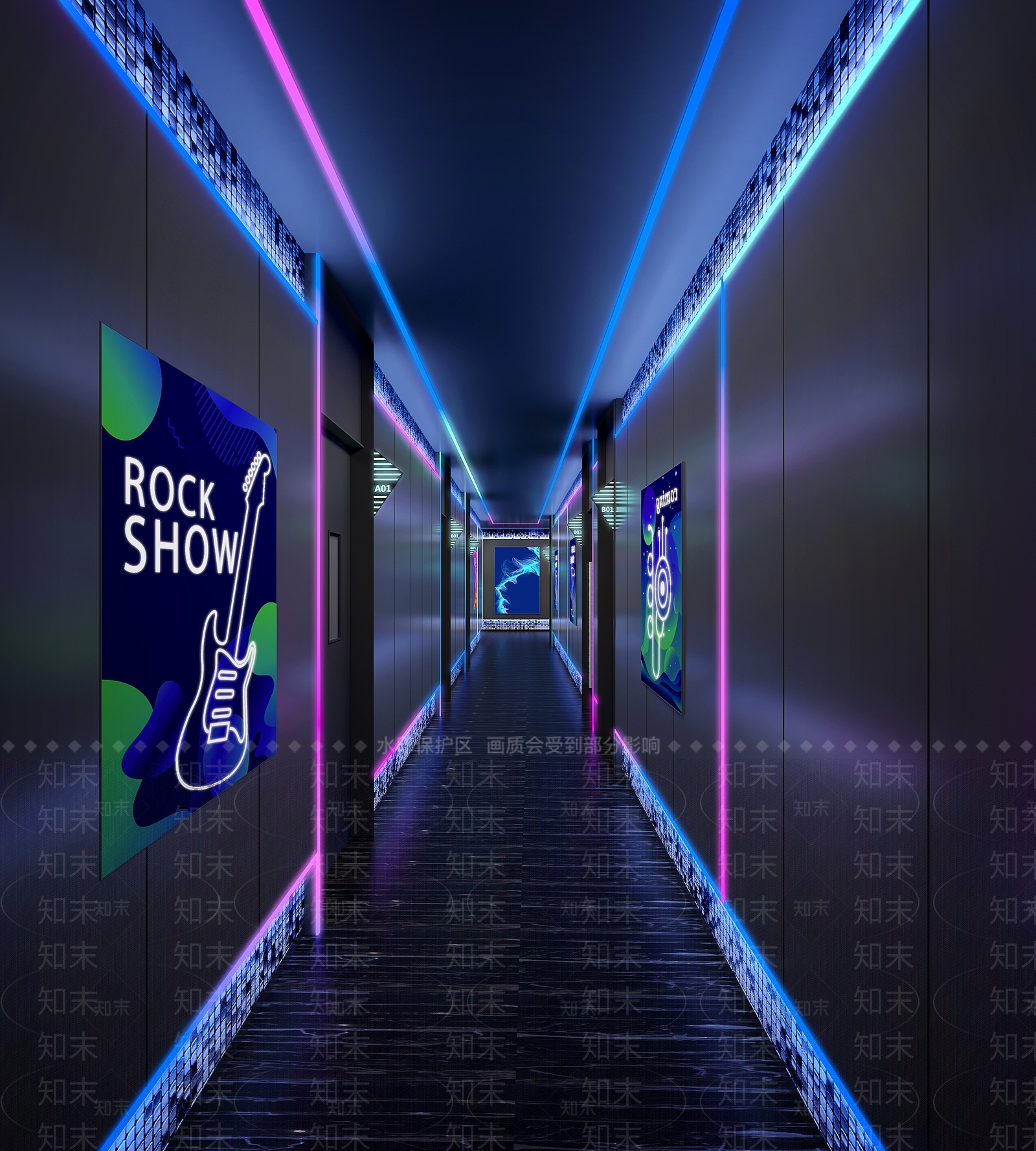 现代KTV走道3D模型下载【ID:1155691858】