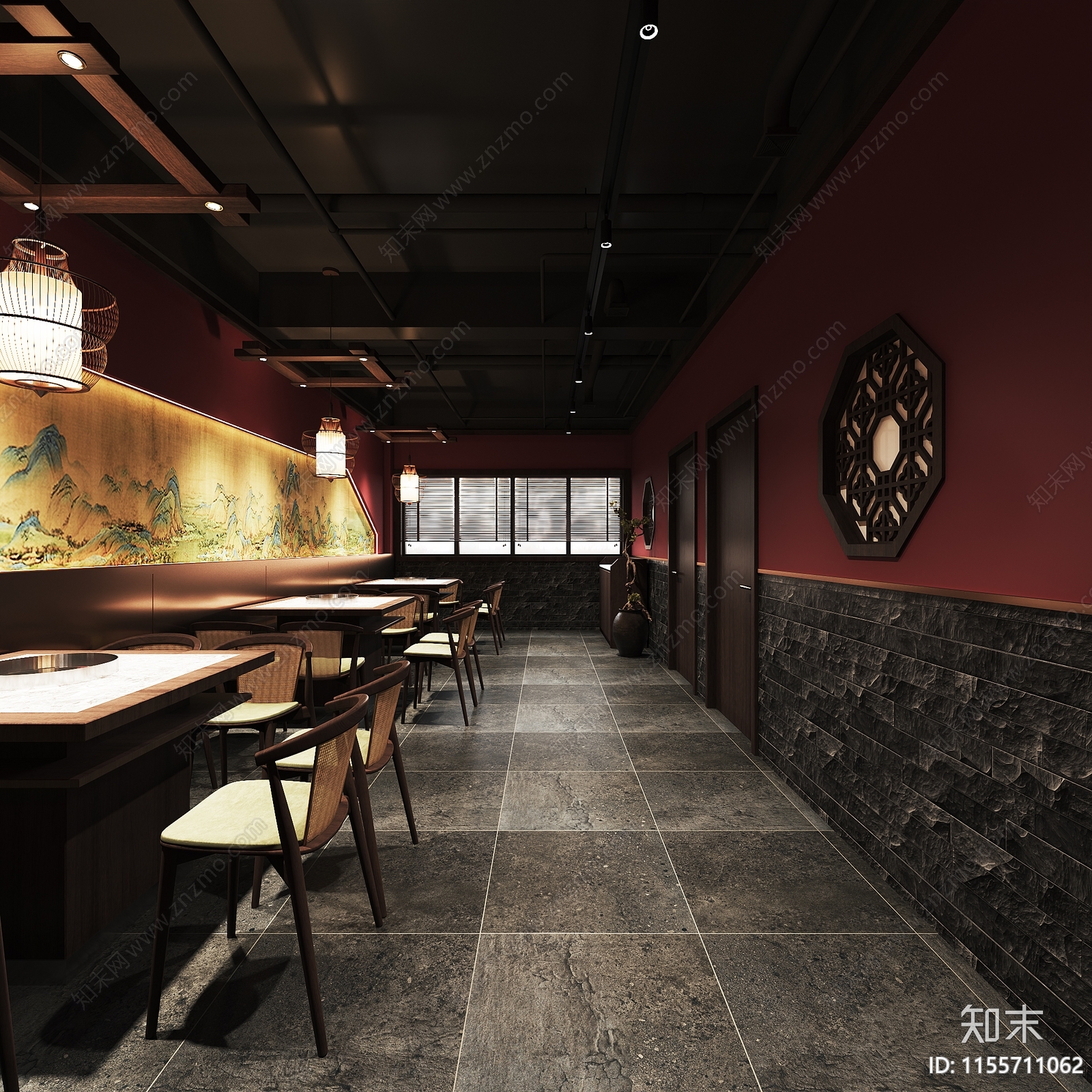 新中式火锅店3D模型下载【ID:1155711062】