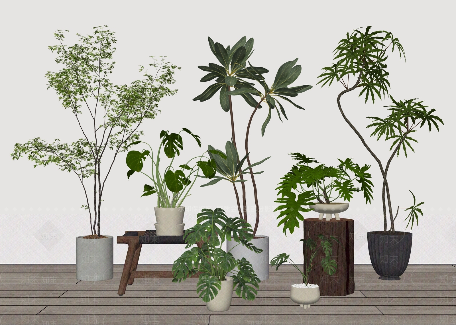 绿植盆栽SU模型下载【ID:1155713090】