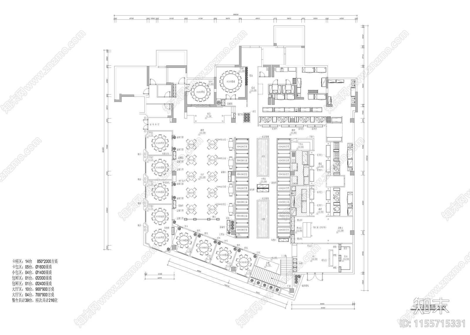 1760㎡中餐厅餐饮空间cad施工图下载【ID:1155715331】