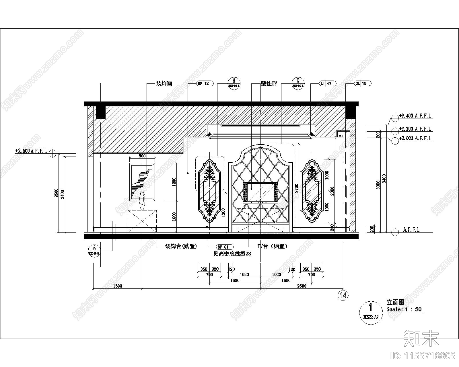 宾馆贵宾足疗房cad施工图下载【ID:1155718805】