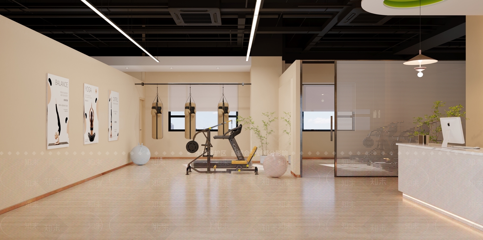 现代瑜伽室3D模型下载【ID:1155722588】