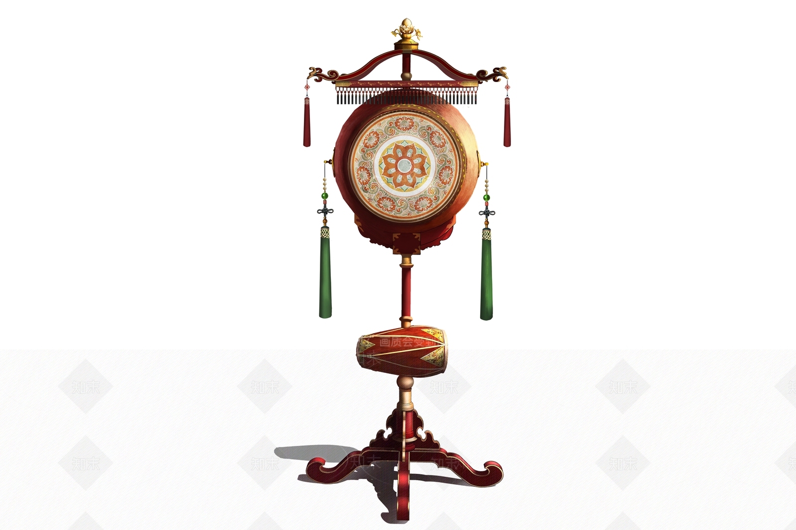 中式唐代木质花鼓SU模型下载【ID:1155728069】