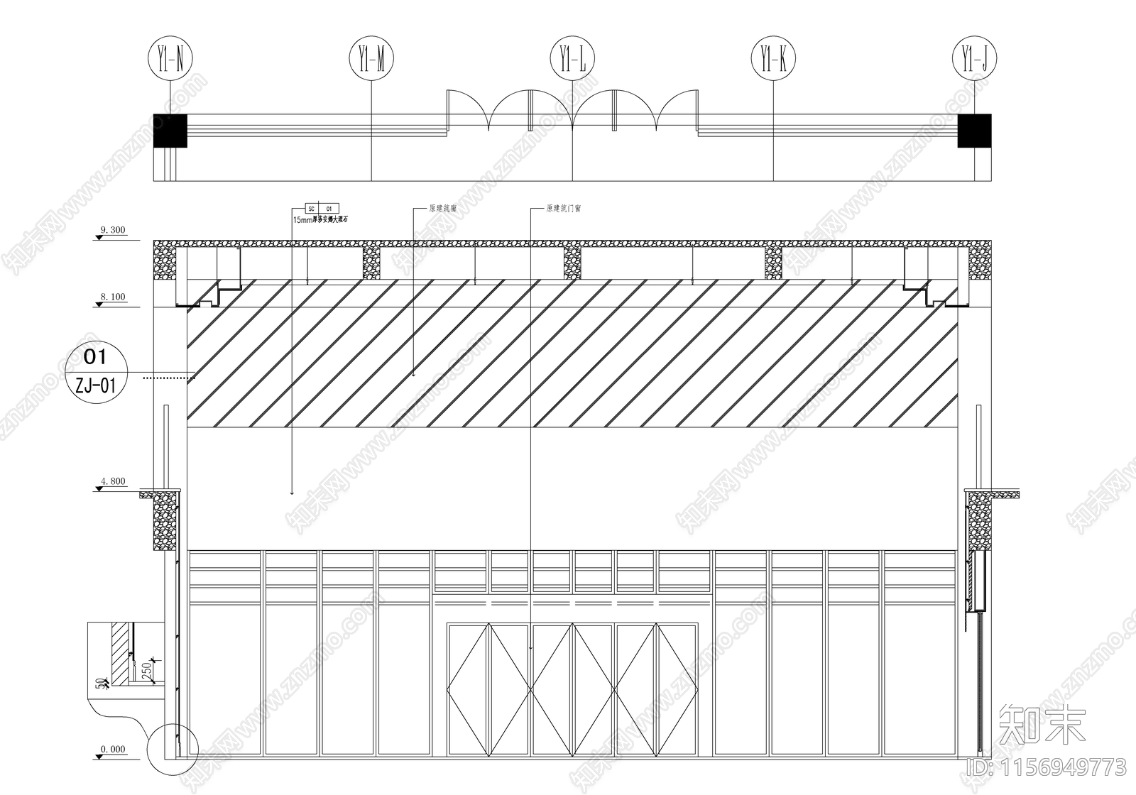 现代风格业务办公用房项目cad施工图下载【ID:1156949773】