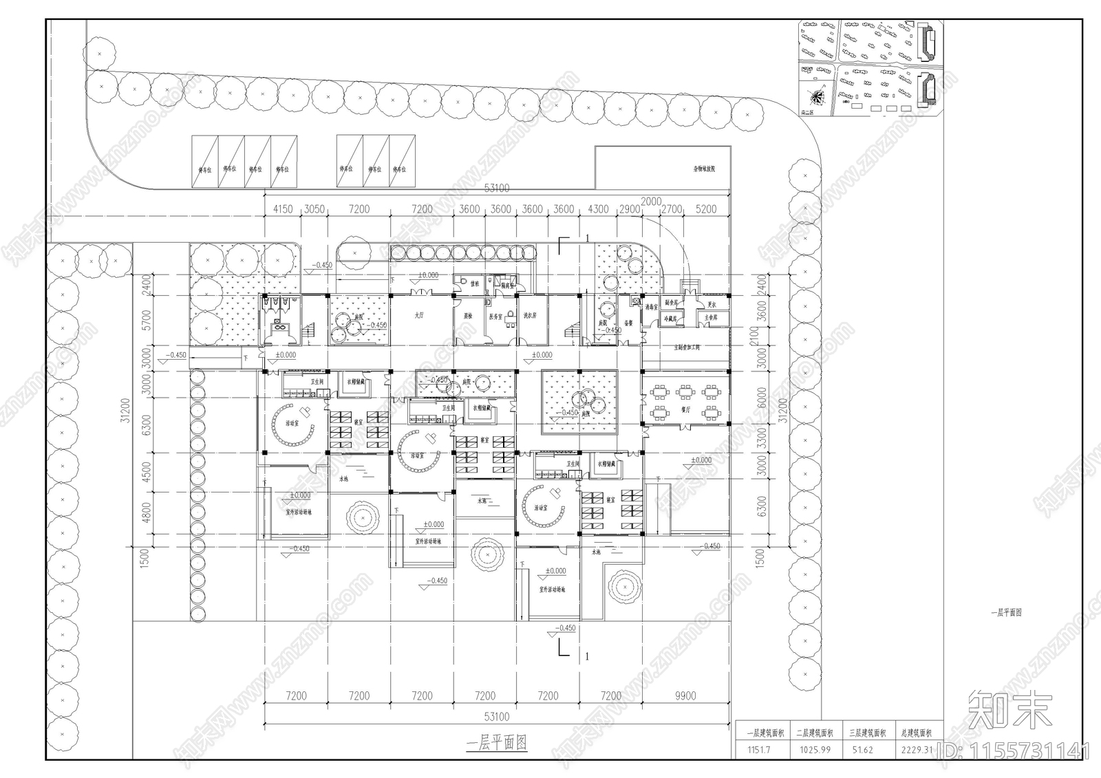 6班幼儿园建筑cad施工图下载【ID:1155731141】