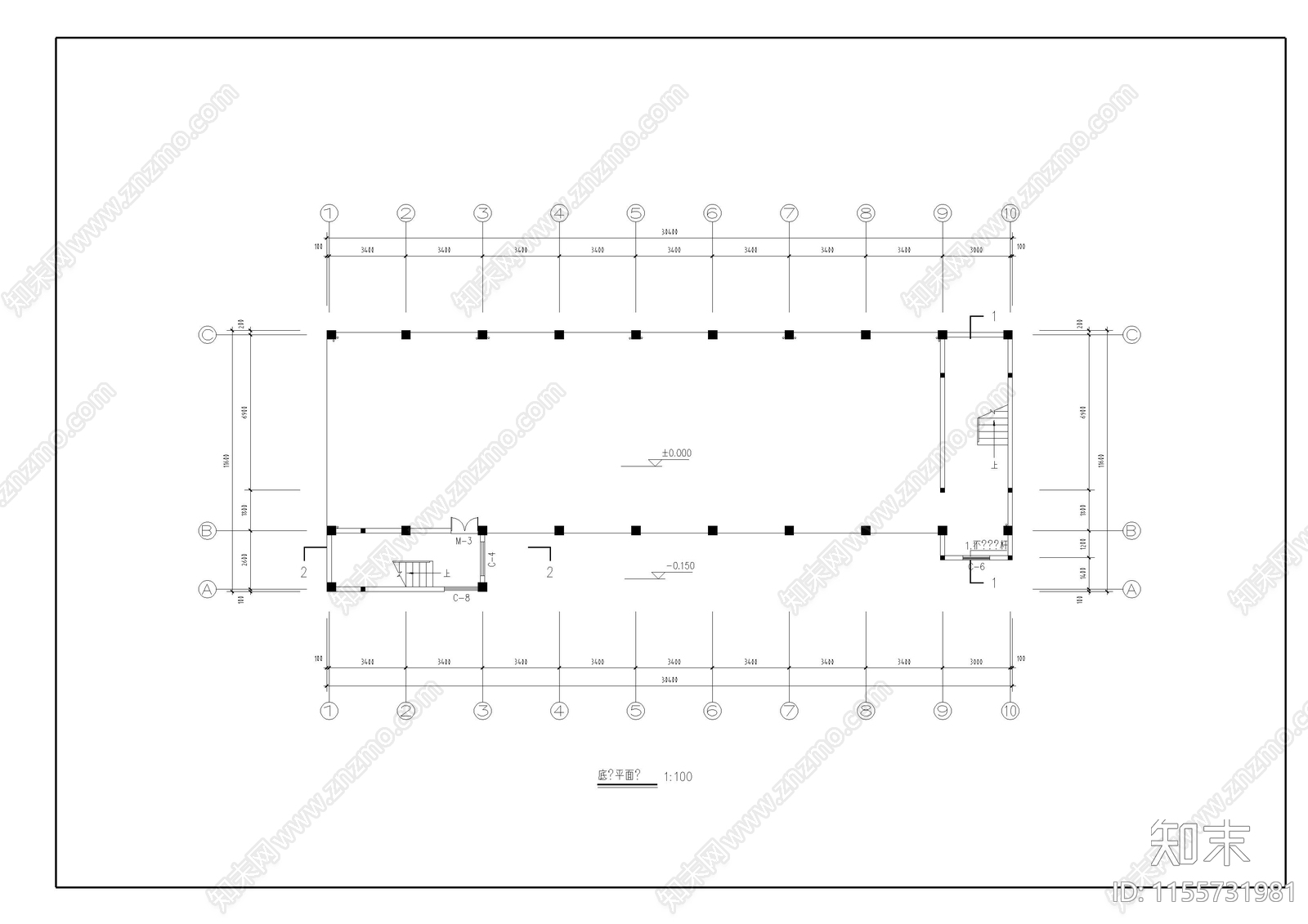 6层教师宿舍楼建筑施工图下载【ID:1155731981】