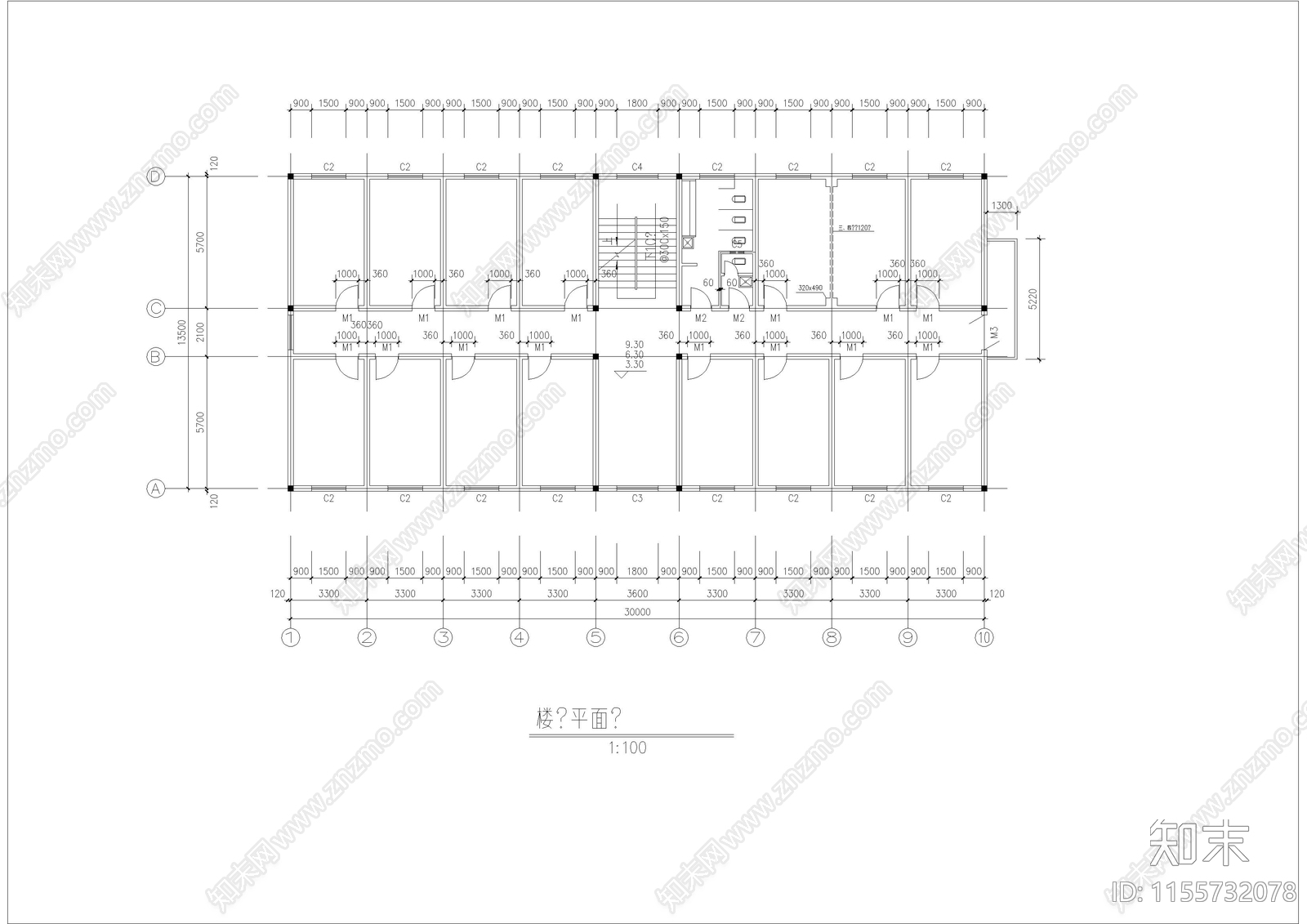 4层职工宿舍楼设计图施工图下载【ID:1155732078】