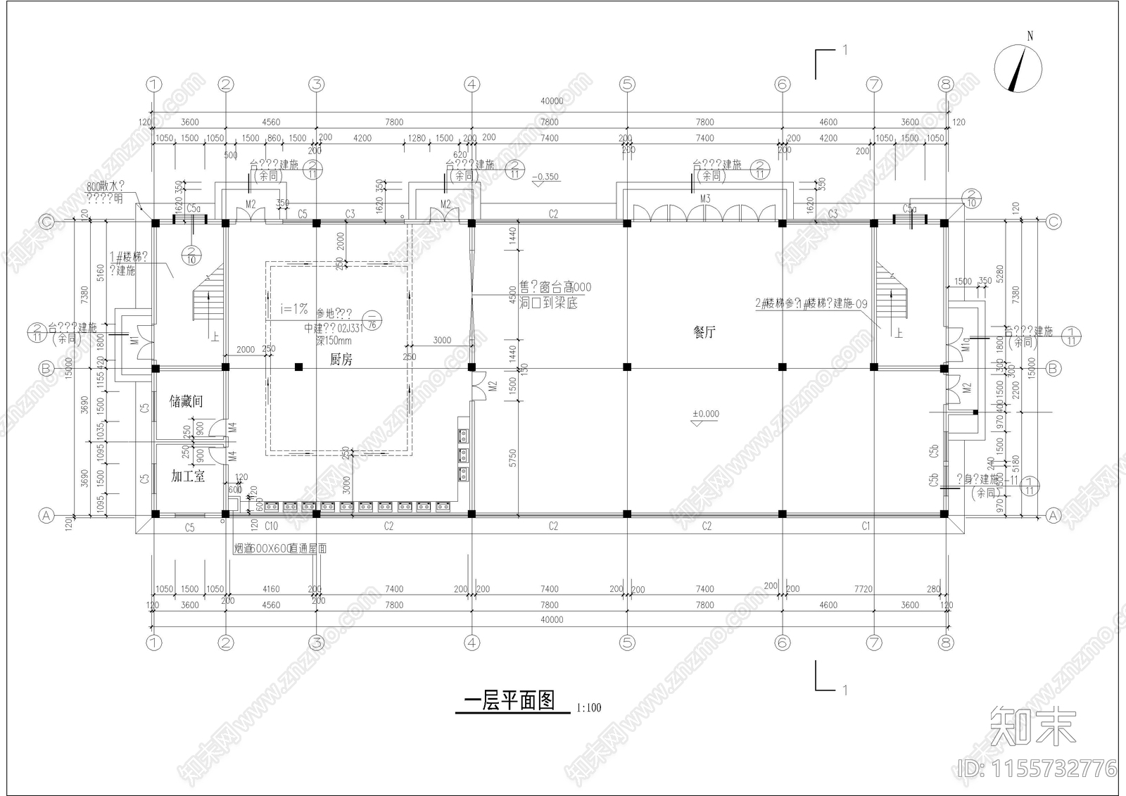 5层64461平米鞋业公司宿舍楼建施图cad施工图下载【ID:1155732776】