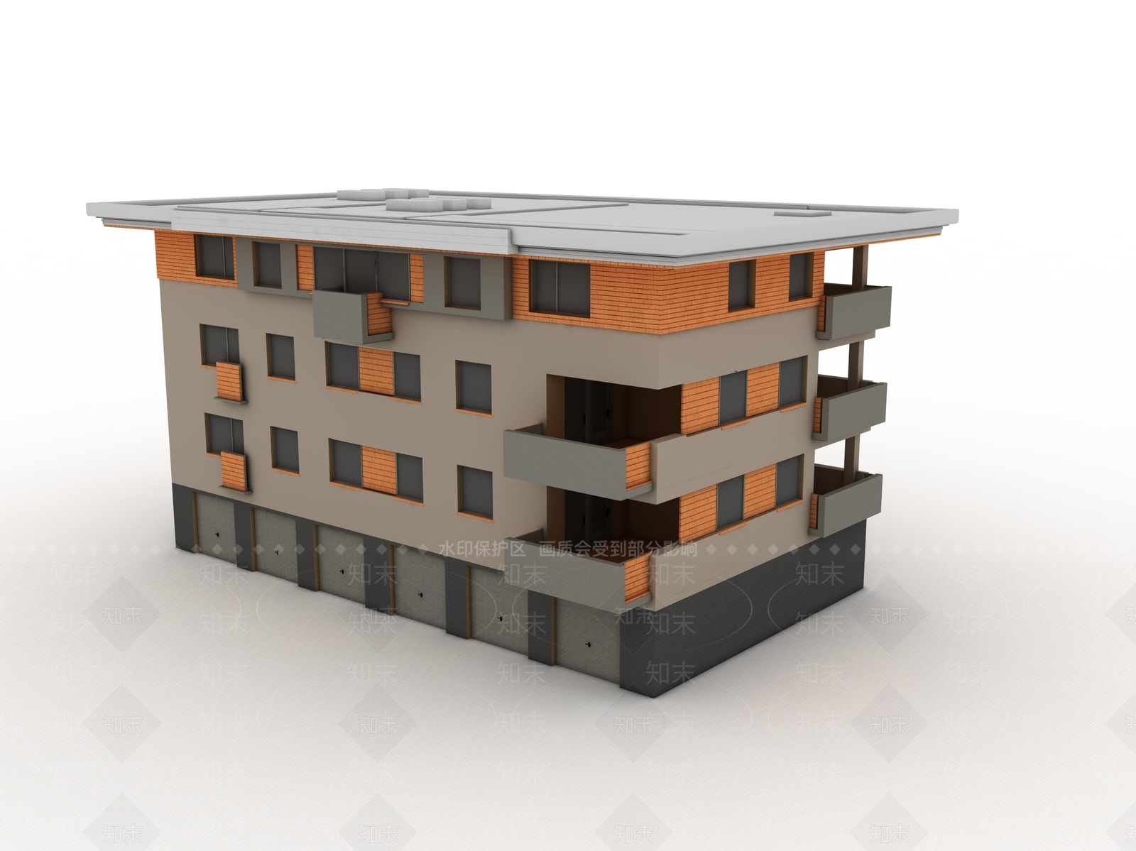 现代宿舍楼3D模型下载【ID:1155733036】