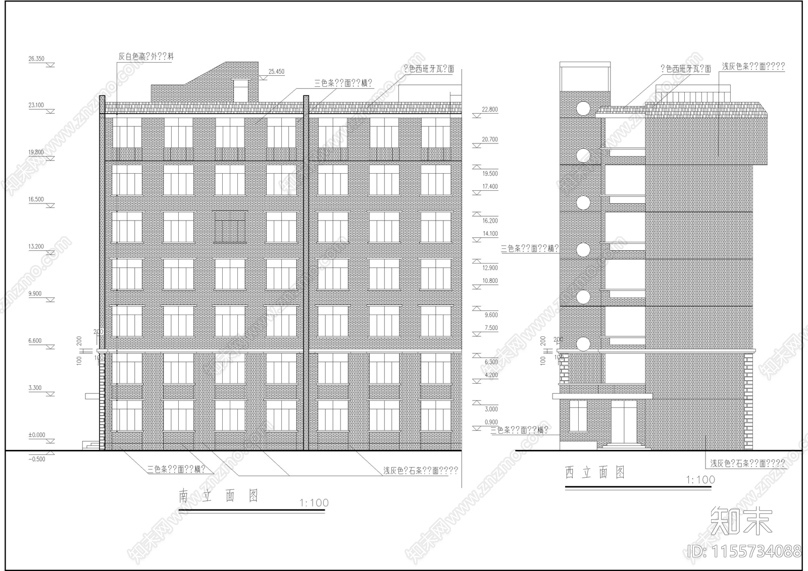 7层大学生宿舍楼设计图cad施工图下载【ID:1155734088】