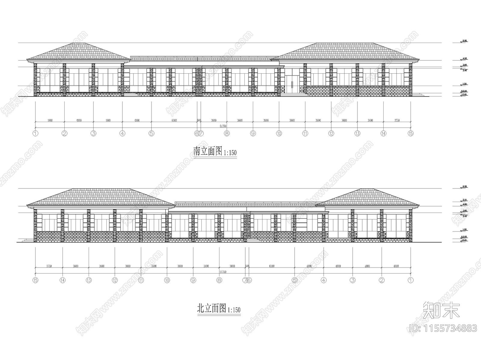 单层餐厅娱乐宿舍综合建筑方案图cad施工图下载【ID:1155734883】