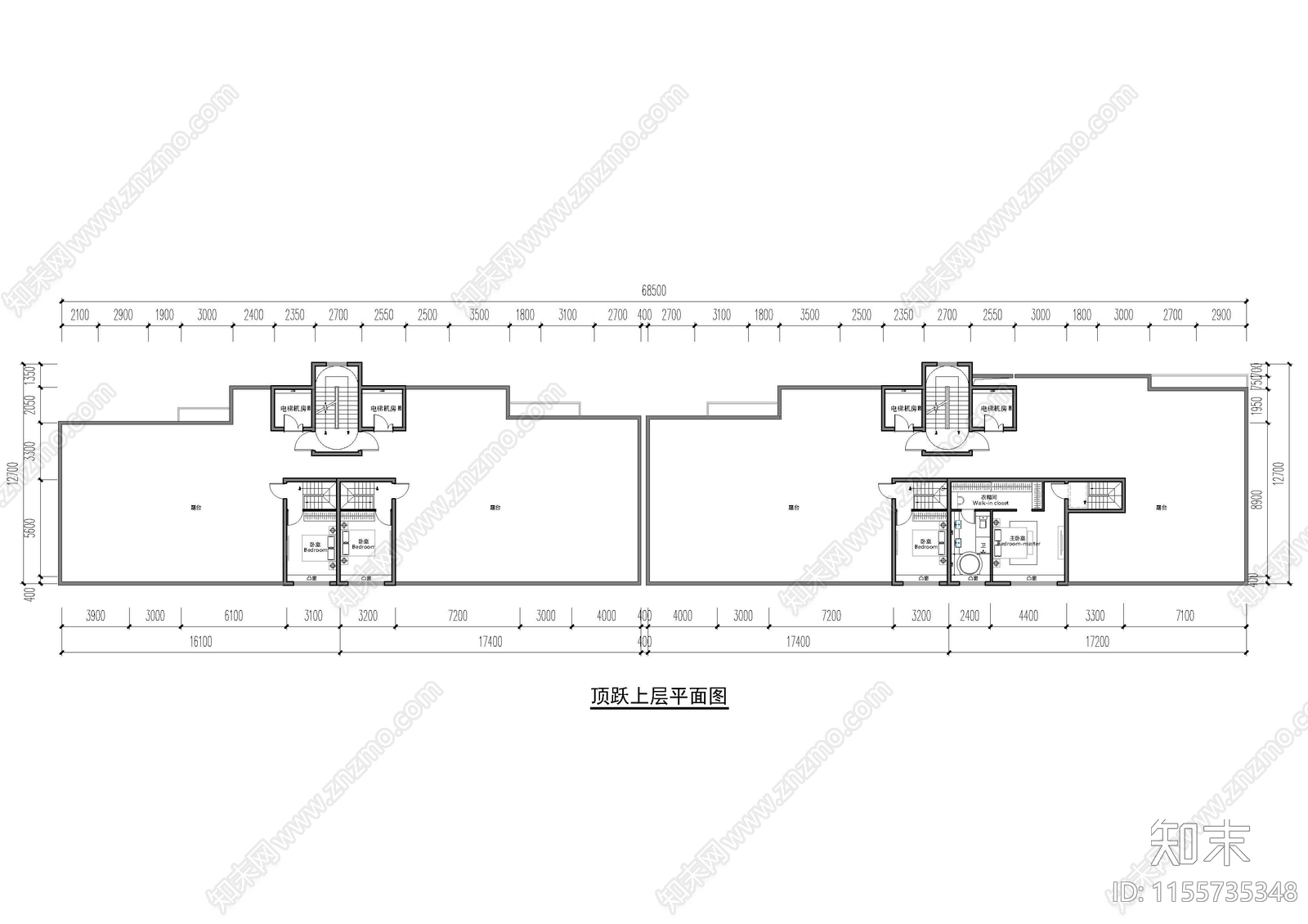 户型建筑平面图施工图下载【ID:1155735348】