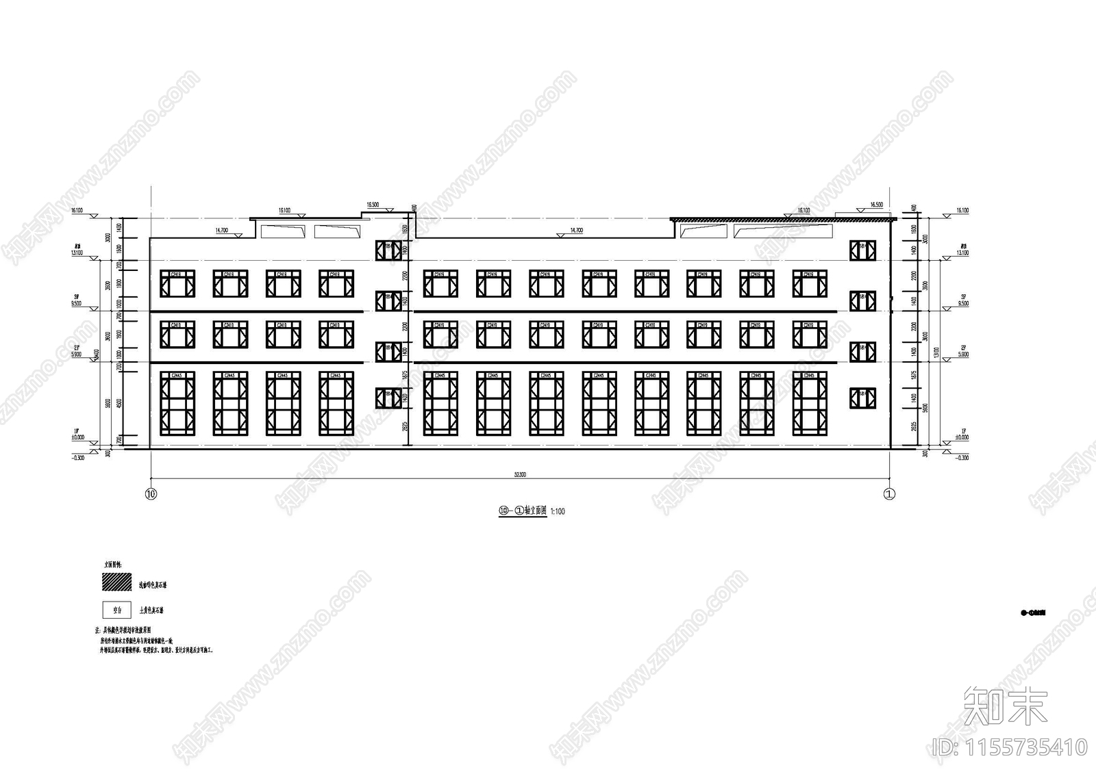 中小学教学楼建筑cad施工图下载【ID:1155735410】