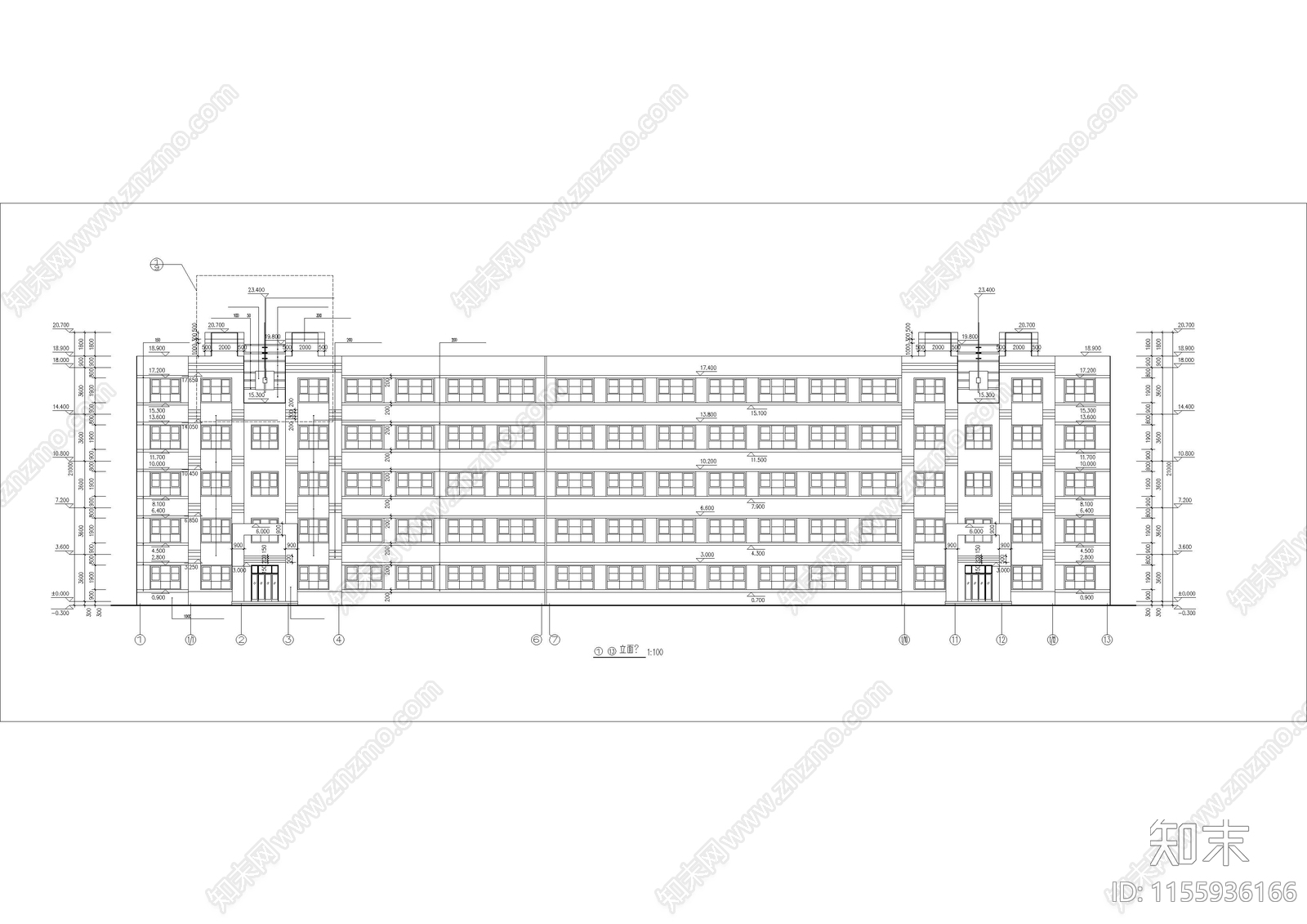 5层新疆区服装公司宿舍楼建施工图下载【ID:1155936166】