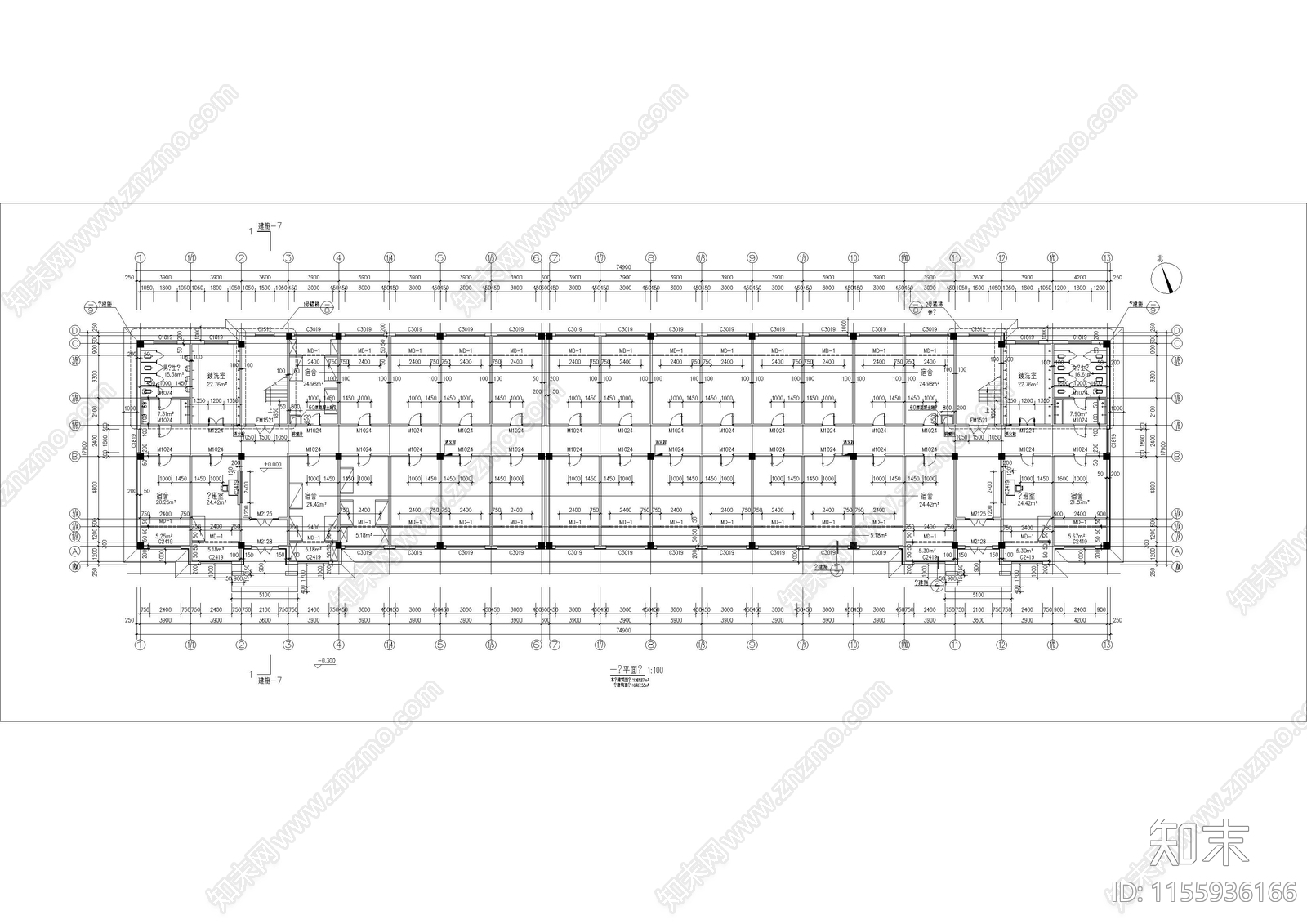 5层新疆区服装公司宿舍楼建施工图下载【ID:1155936166】