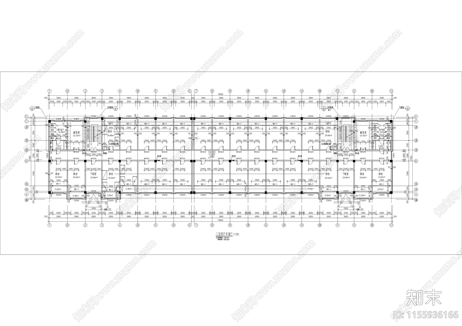 5层新疆区服装公司宿舍楼建施工图下载【ID:1155936166】