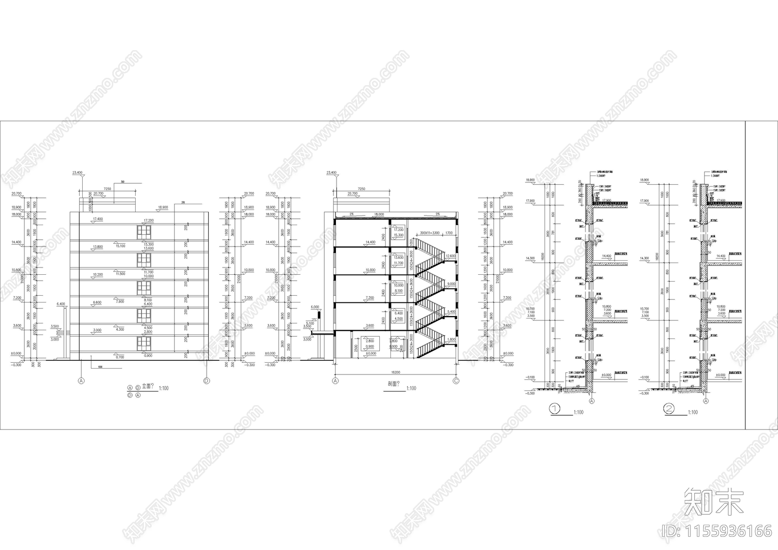 5层新疆区服装公司宿舍楼建施工图下载【ID:1155936166】