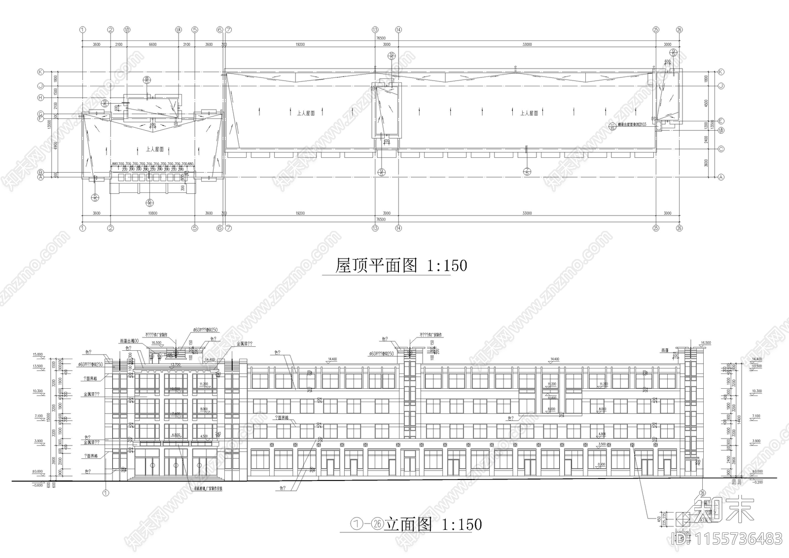 4层宿舍楼建施图cad施工图下载【ID:1155736483】