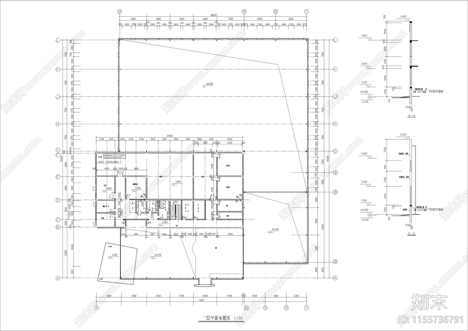 福特4S店建筑图cad施工图下载【ID:1155736791】