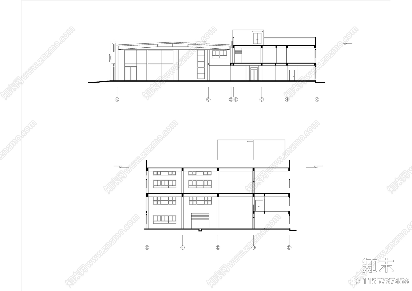 大众4S店建cad施工图下载【ID:1155737458】