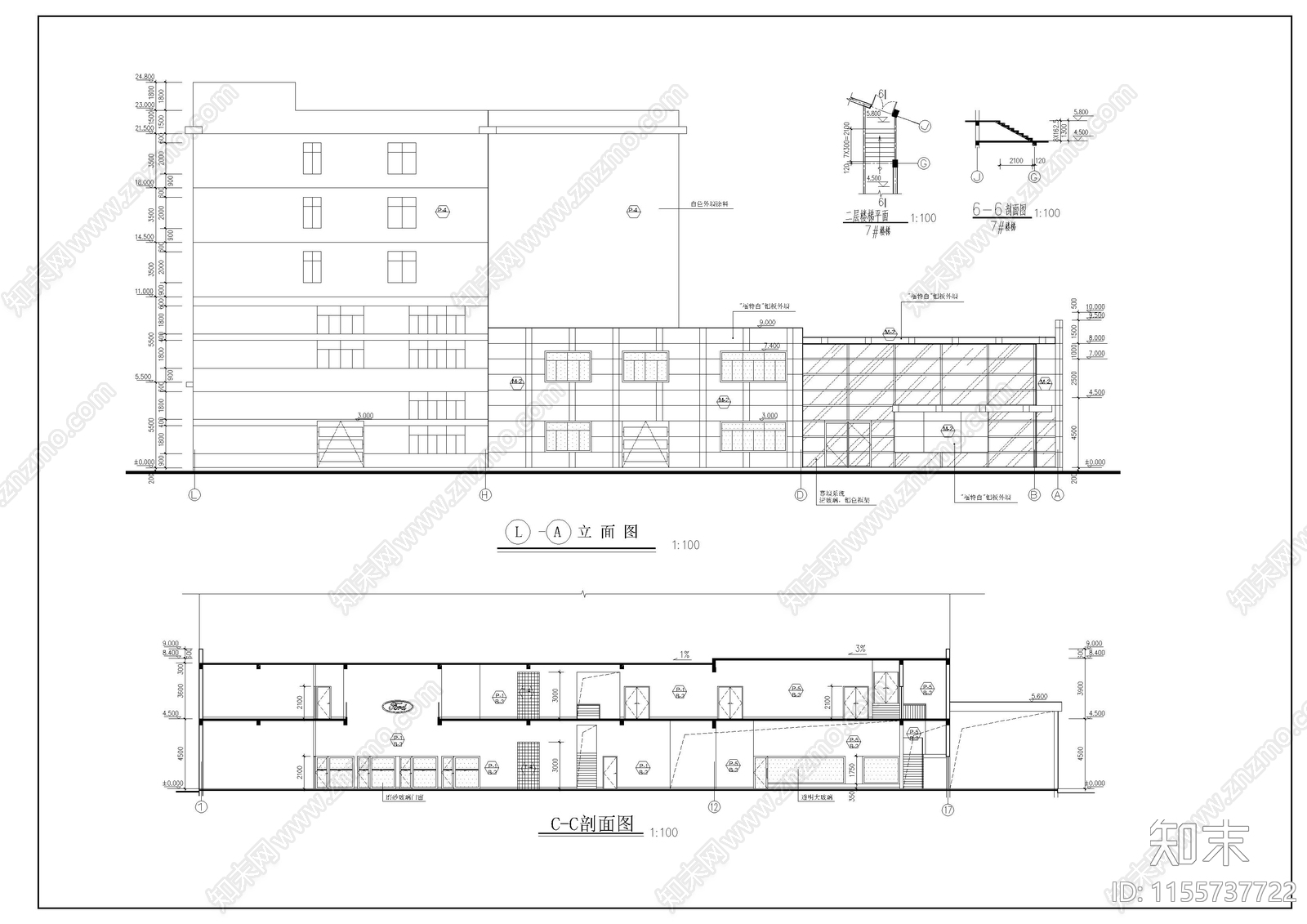 福特4S店建筑和装修图cad施工图下载【ID:1155737722】