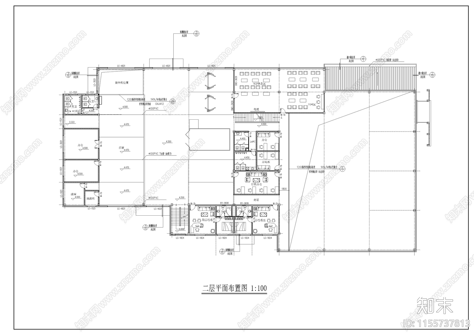 雪佛兰4S店建筑和装修图cad施工图下载【ID:1155737813】