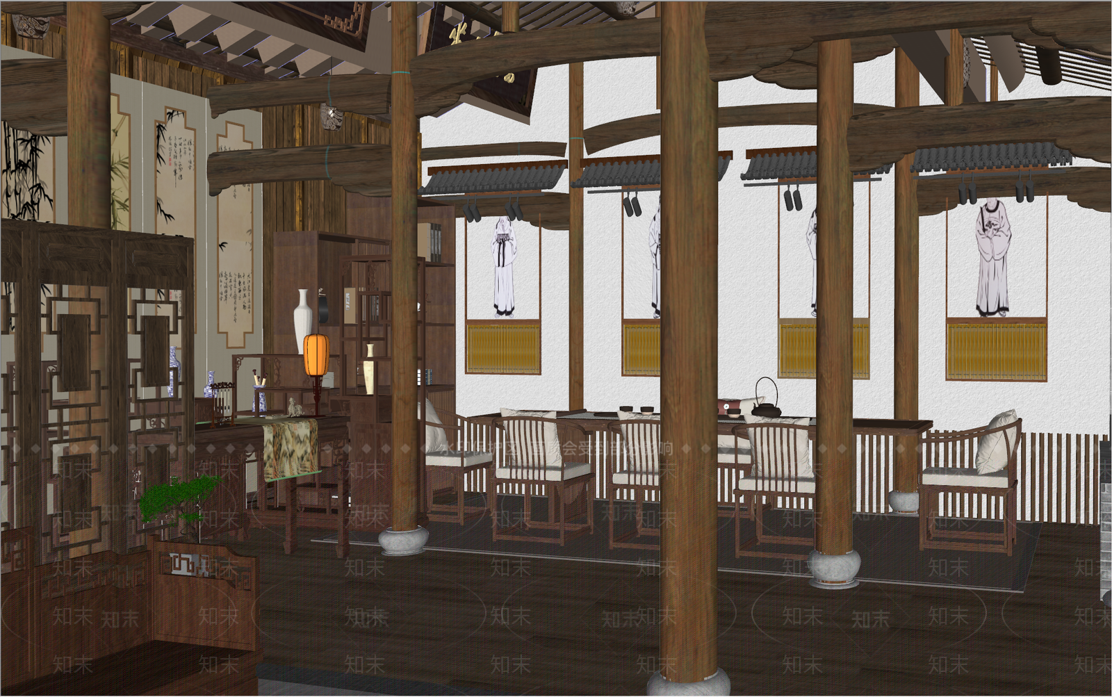 中式祠堂SU模型下载【ID:1155748568】
