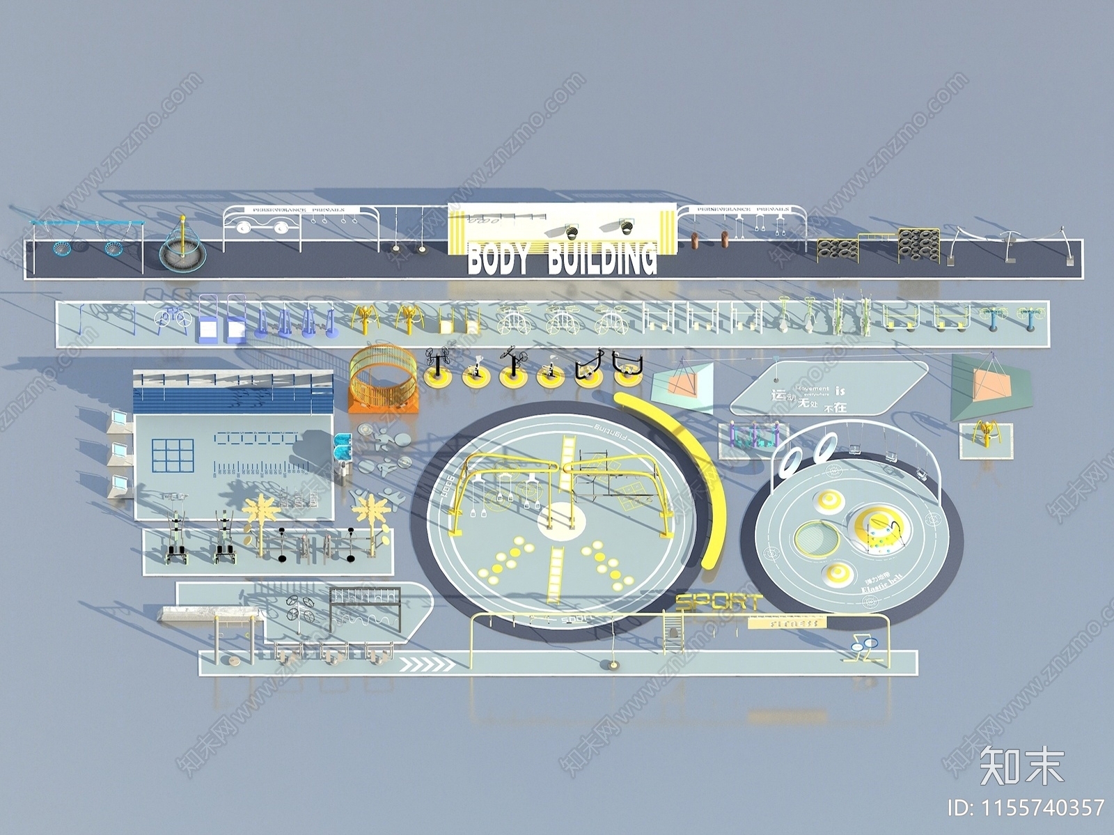 现代运动器材3D模型下载【ID:1155740357】