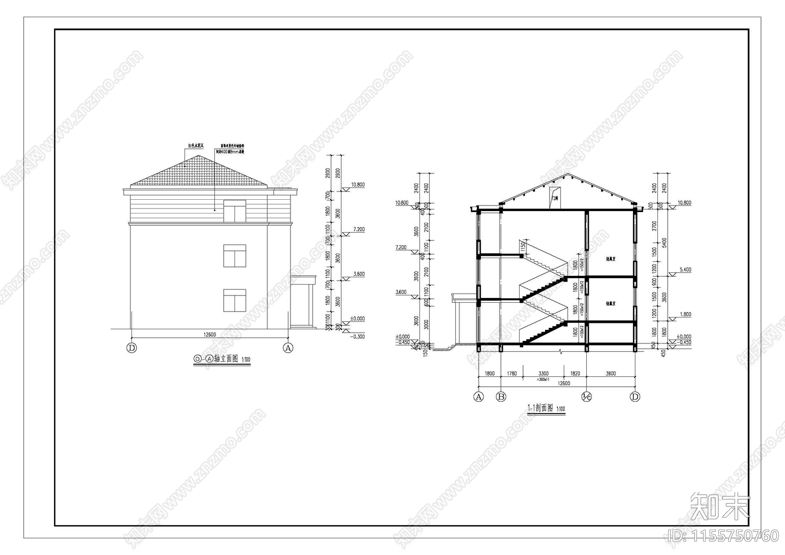 中小学宿舍建筑设计图cad施工图下载【ID:1155750760】