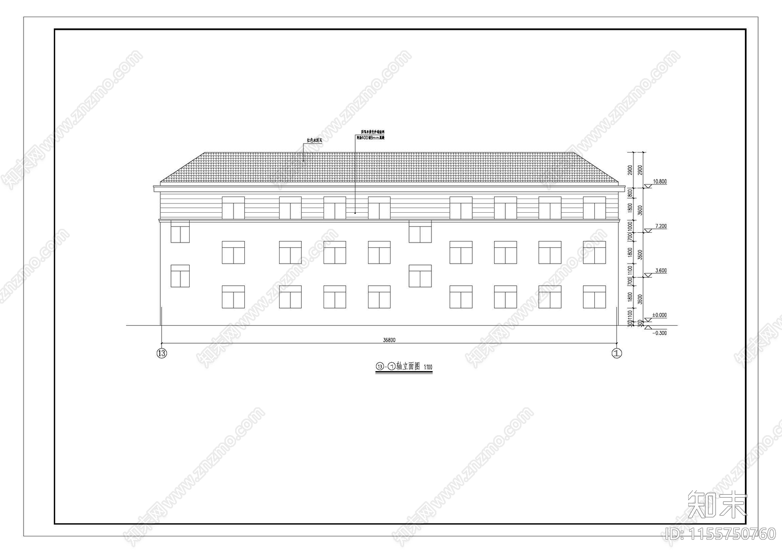 中小学宿舍建筑设计图cad施工图下载【ID:1155750760】