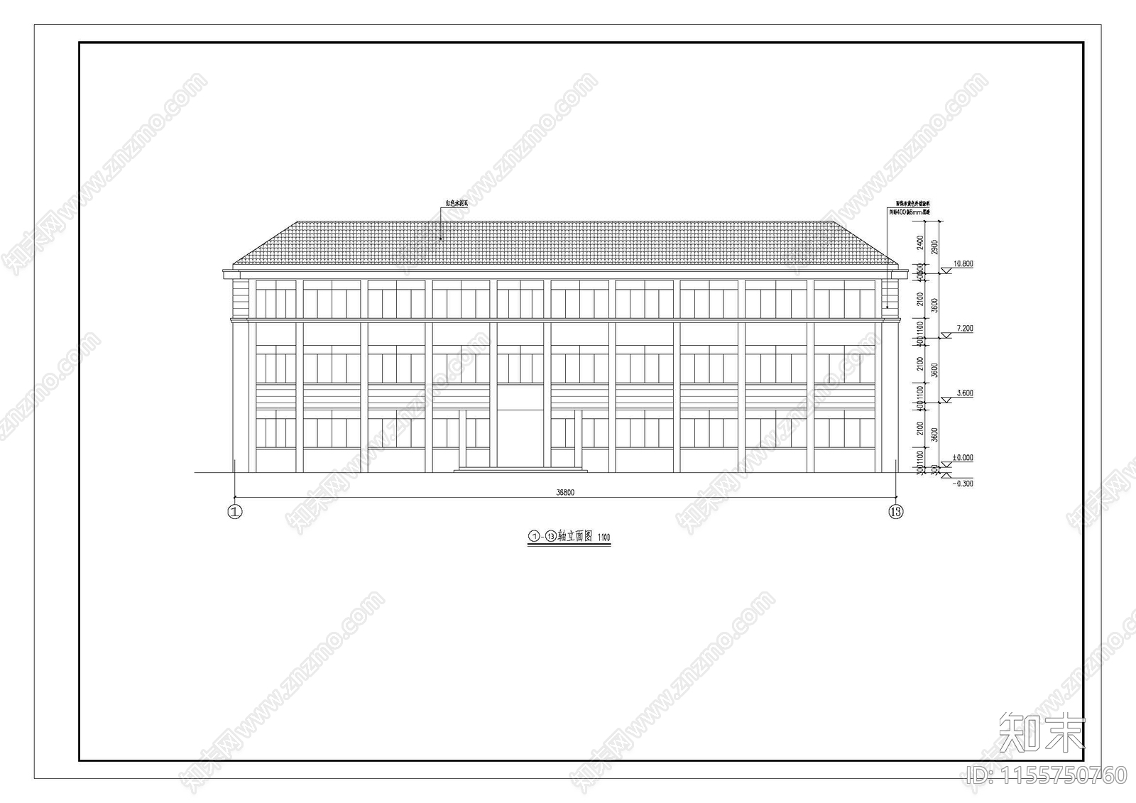 中小学宿舍建筑设计图cad施工图下载【ID:1155750760】