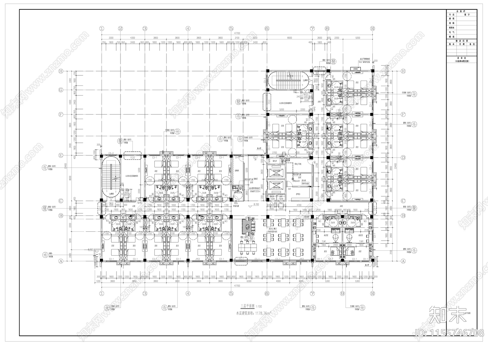 老年人养老院建筑cad施工图下载【ID:1155746708】