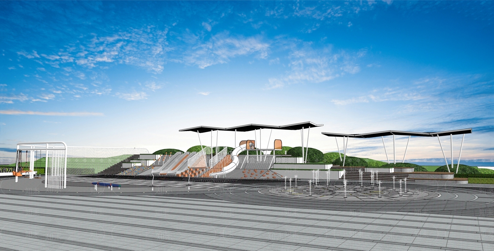 现代儿童活动场地SU模型下载【ID:1155748337】