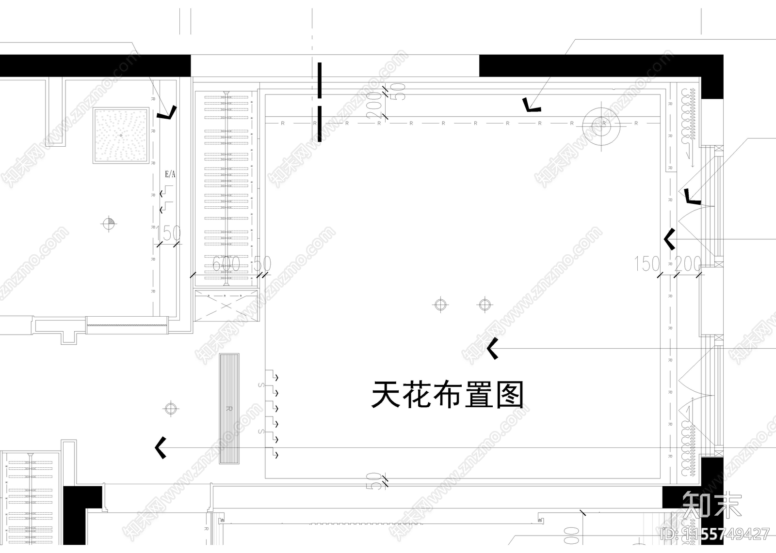 家居卧室cad施工图下载【ID:1155749427】