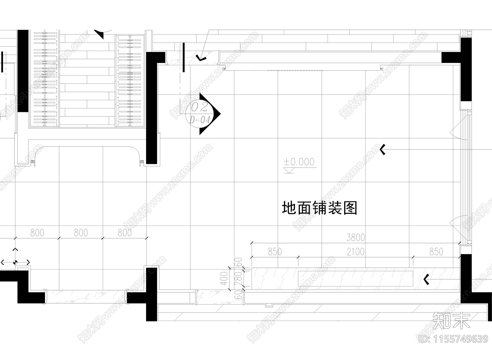 家居客厅cad施工图下载【ID:1155749639】