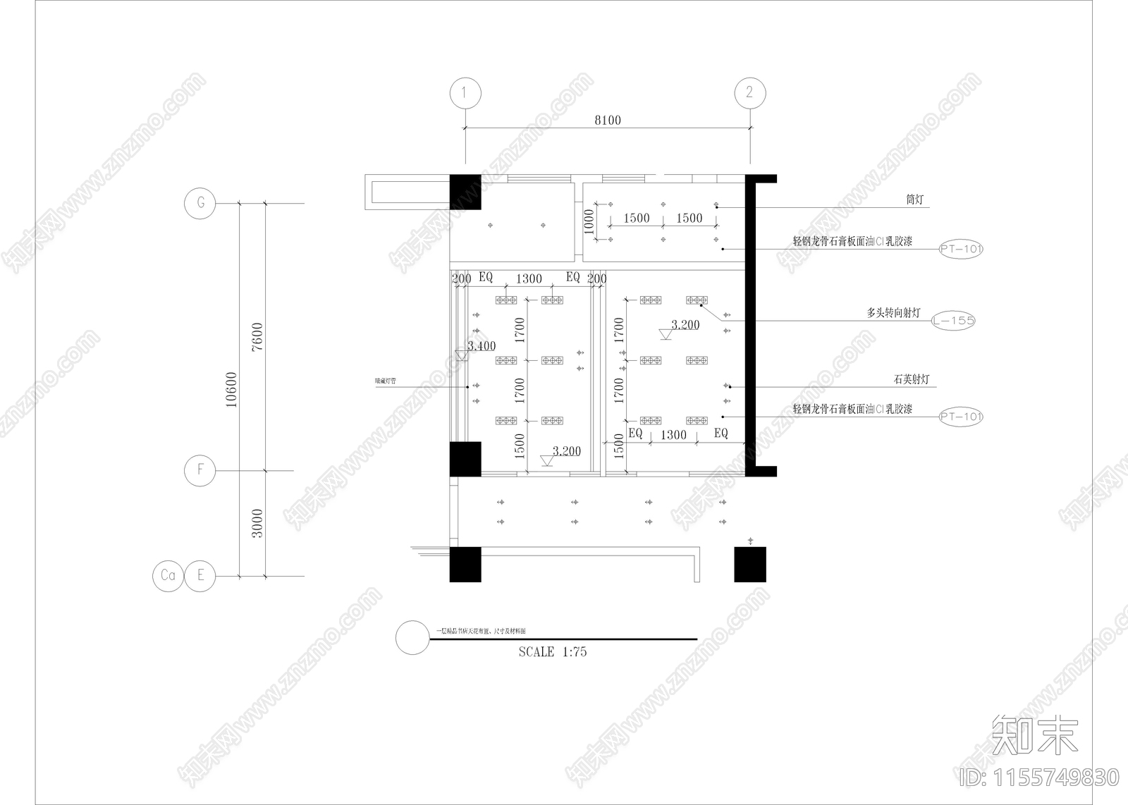 精品书店cad施工图下载【ID:1155749830】