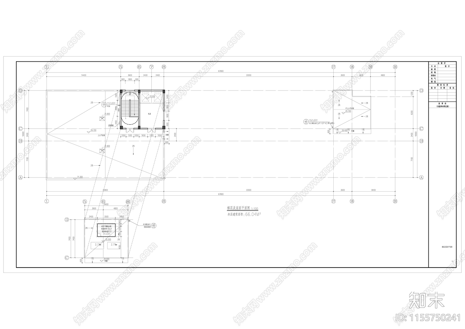 工业园办公楼建筑cad施工图下载【ID:1155750241】