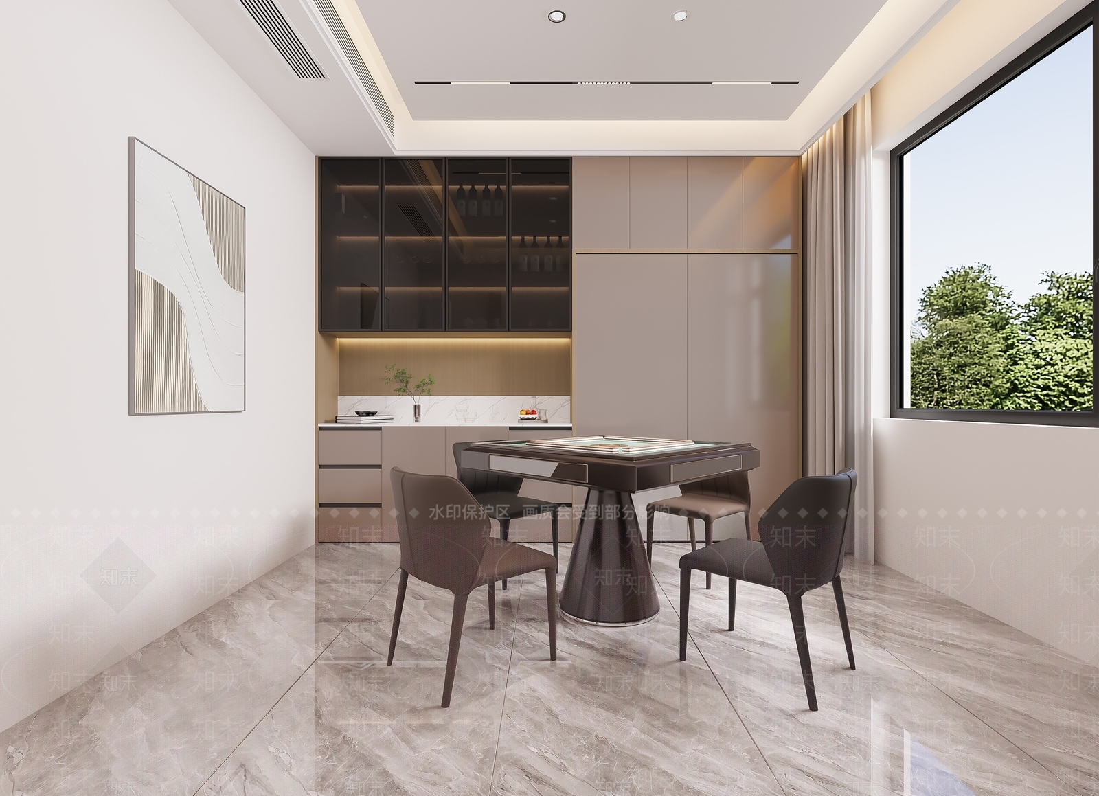 新中式麻将桌3D模型下载【ID:1155751948】