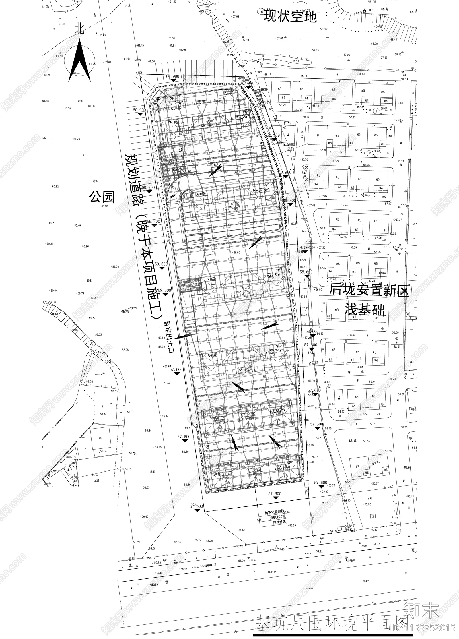安置新区科创园两层地下室基坑围护cad施工图下载【ID:1155752015】