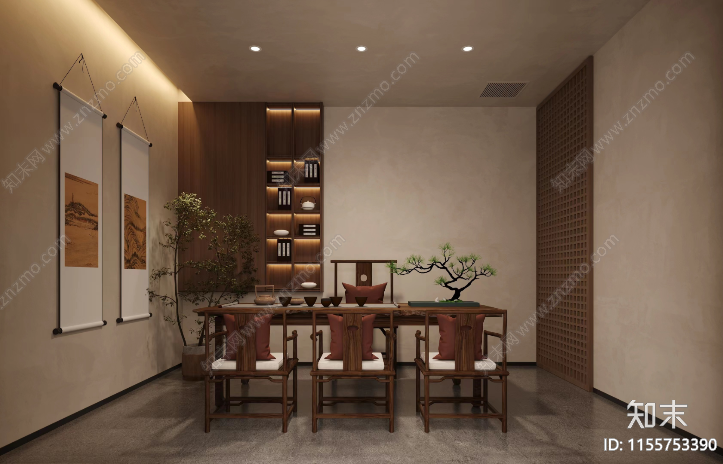 盛达行茶室cad施工图下载【ID:1155753390】