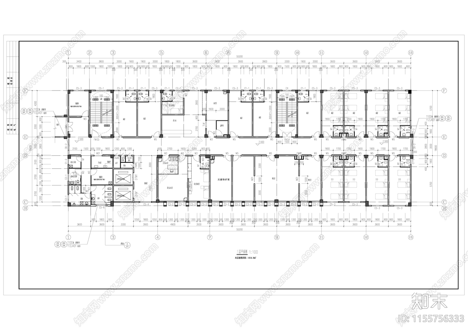 卫生院医院建筑cad施工图下载【ID:1155756333】