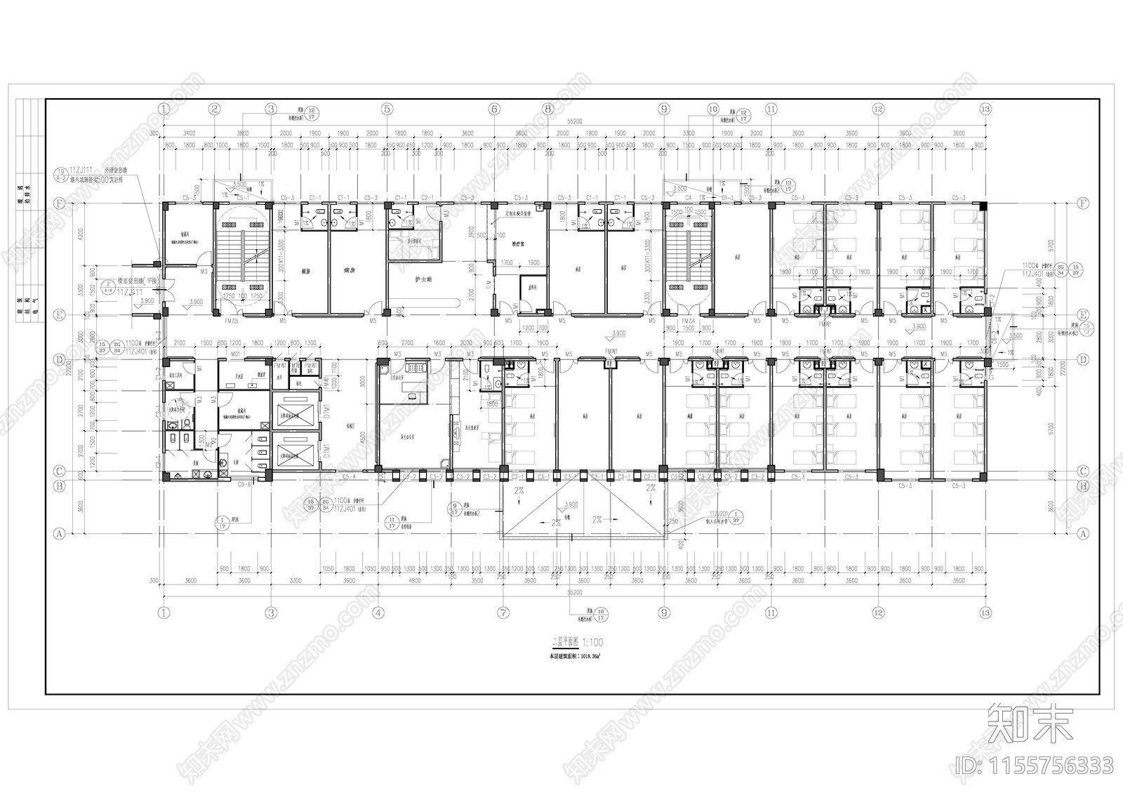 卫生院医院建筑cad施工图下载【ID:1155756333】