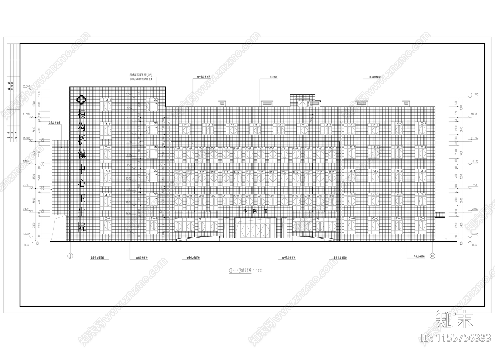 卫生院医院建筑cad施工图下载【ID:1155756333】