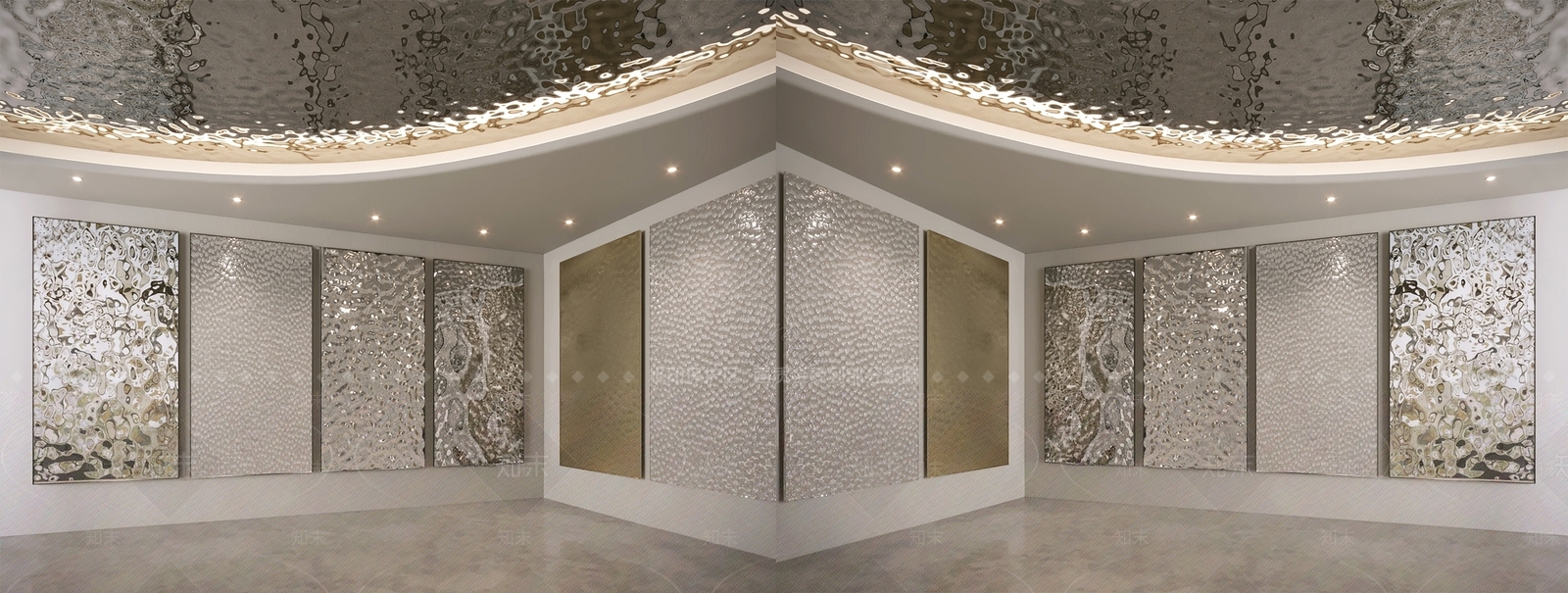 现代水波纹天花吊顶SU模型下载【ID:1155757162】