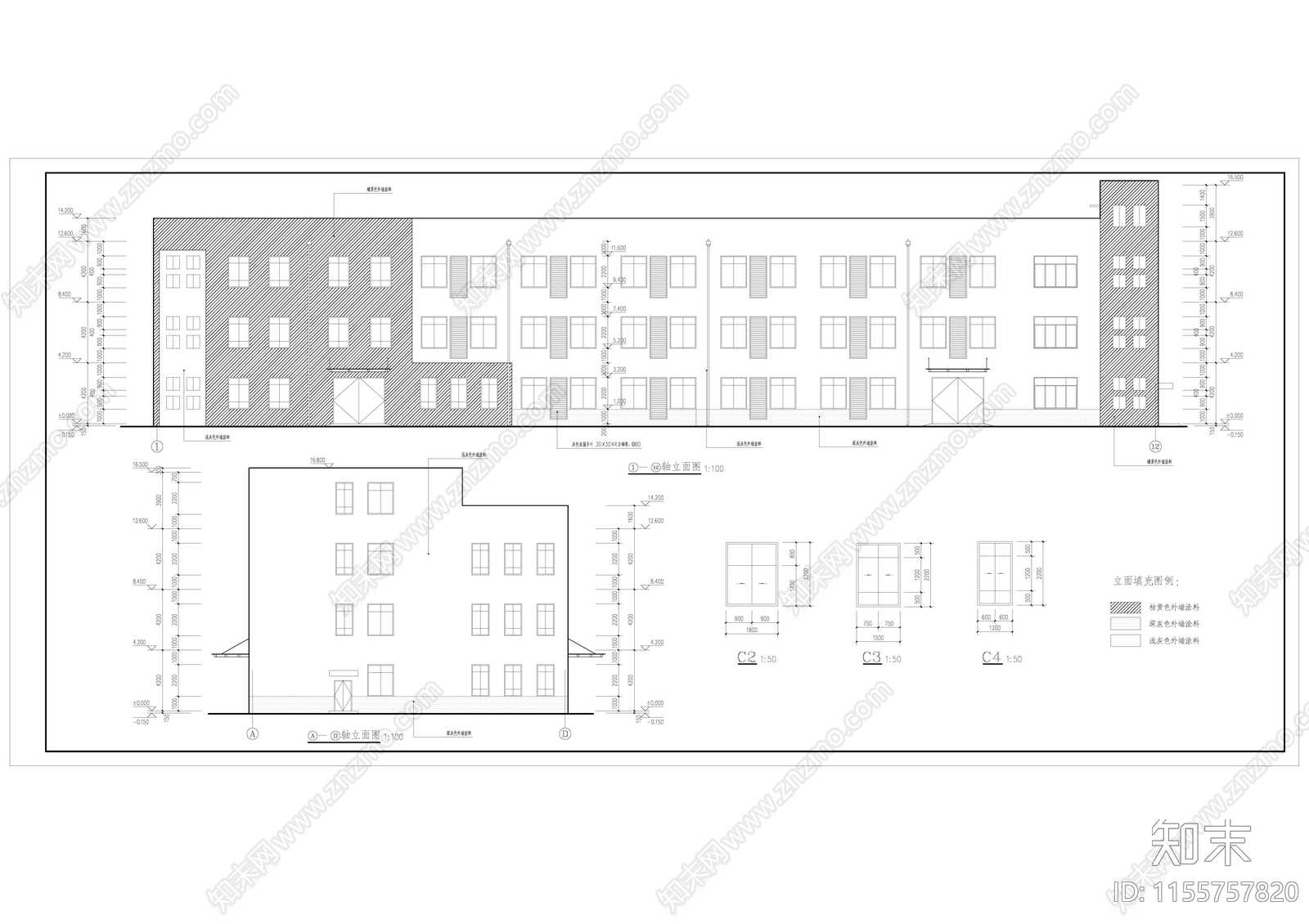 厂房办公楼建筑cad施工图下载【ID:1155757820】