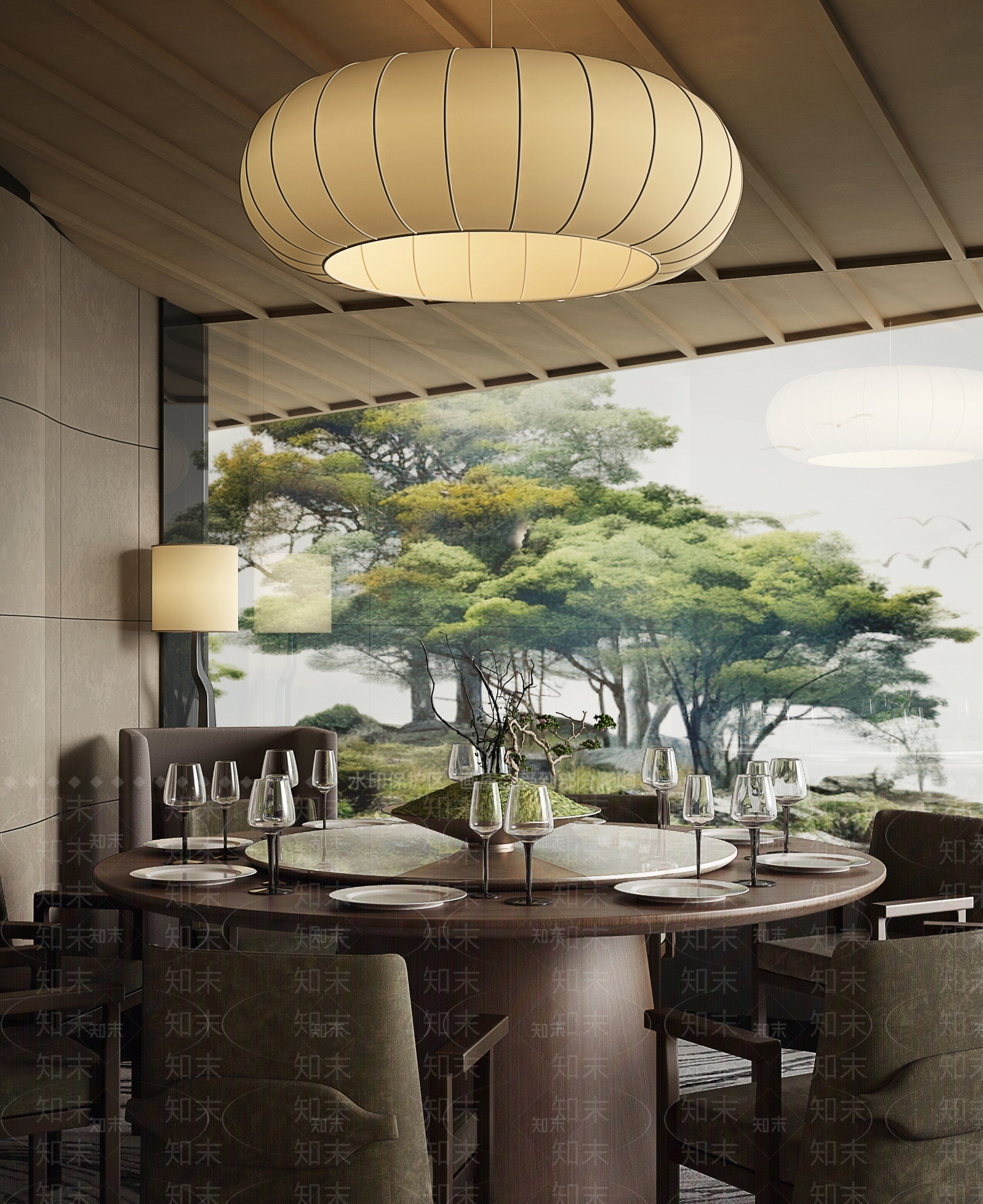新中式餐厅包厢SU模型下载【ID:1155758609】