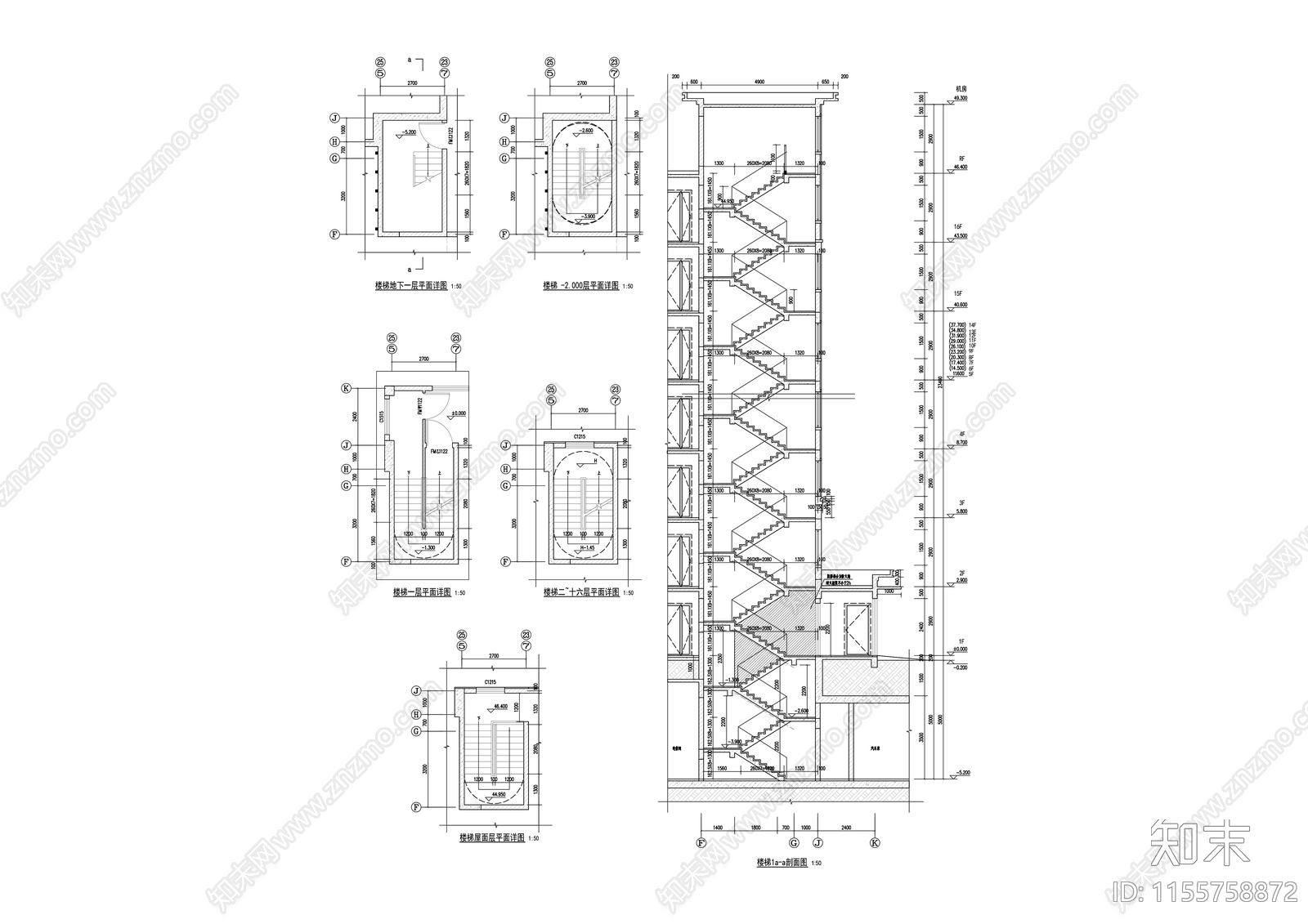 现代十六层高层住宅单体全套说明详图节能cad施工图下载【ID:1155758872】