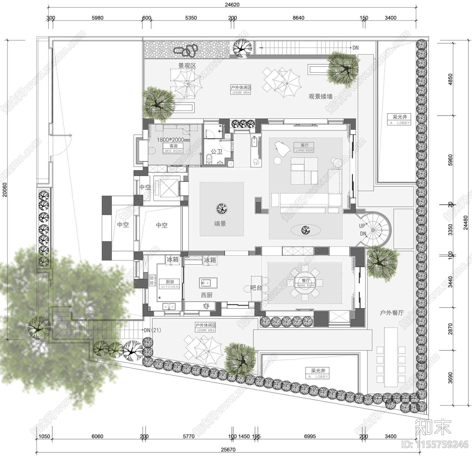 600平别墅布置图cad施工图下载【ID:1155759246】