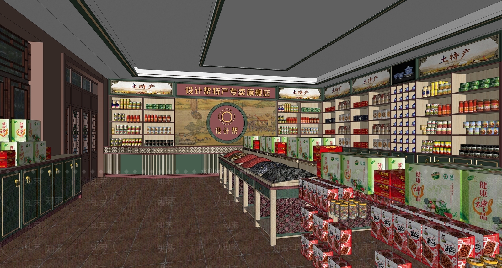 新中式特产店SU模型下载【ID:1155759358】